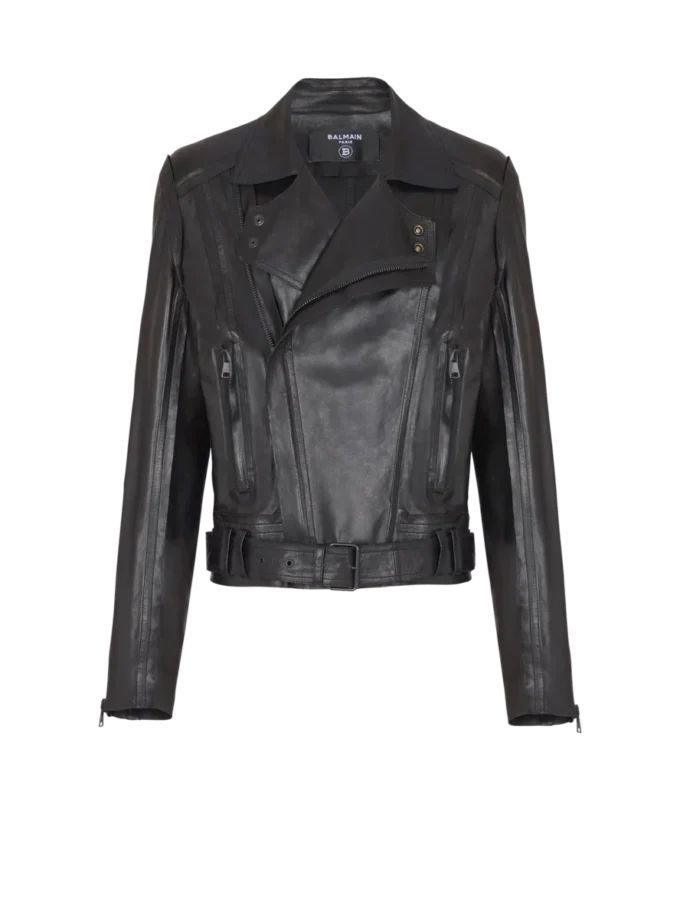 Veste motard légère en cuir d’agneau Veste motard légère en cuir d’agneau