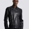 Veste motard légère en cuir d’agneau Veste motard légère en cuir d’agneau