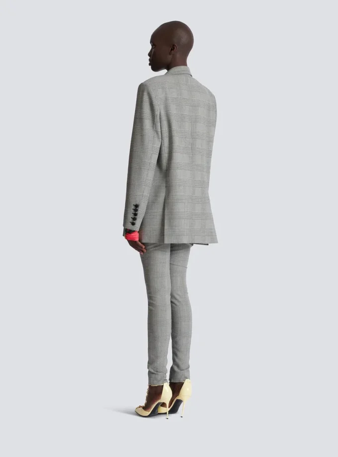 Veste oversize en jacquard Prince de Galles Veste oversize en jacquard Prince de Galles