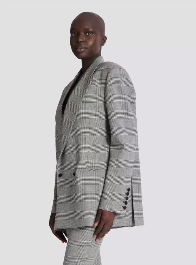 Veste oversize en jacquard Prince de Galles Veste oversize en jacquard Prince de Galles