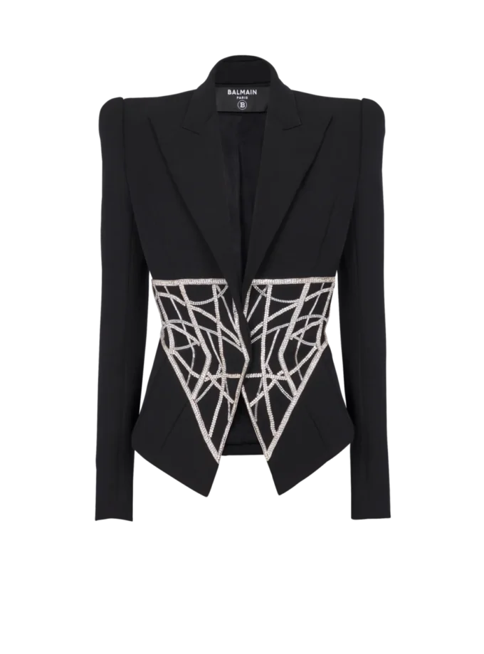 Veste slim brodée grain de poudre Veste slim brodée grain de poudre