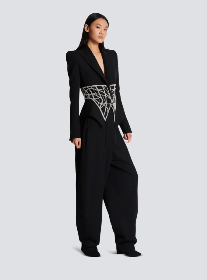 Veste slim brodée grain de poudre Veste slim brodée grain de poudre