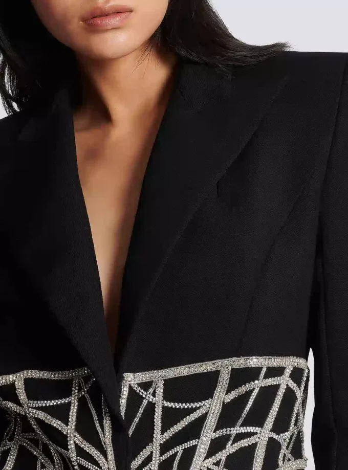 Veste slim brodée grain de poudre Veste slim brodée grain de poudre
