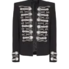 Veste spencer en crêpe avec boutons brodés Veste spencer en crêpe avec boutons brodés