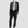 Veste spencer en crêpe avec boutons brodés Veste spencer en crêpe avec boutons brodés