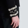 Veste spencer en crêpe avec boutons brodés Veste spencer en crêpe avec boutons brodés