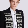 Veste spencer en crêpe avec boutons brodés Veste spencer en crêpe avec boutons brodés