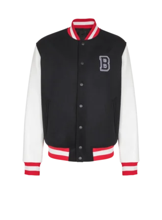 Veste universitaire en laine et simili cuir Veste universitaire en laine et simili cuir