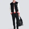 Veste universitaire en laine et simili cuir Veste universitaire en laine et simili cuir