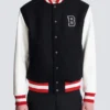 Veste universitaire en laine et simili cuir Veste universitaire en laine et simili cuir