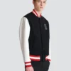 Veste universitaire en laine et simili cuir Veste universitaire en laine et simili cuir