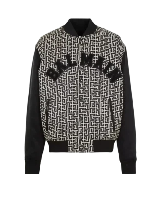 Veste universitaire monogrammée avec empiècements Veste universitaire monogrammée avec empiècements